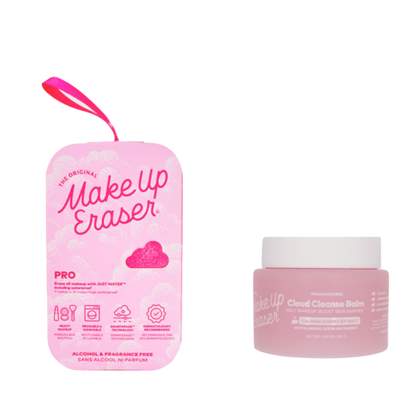 MakeUp Eraser package and Cloud Cleanse Balm jar.