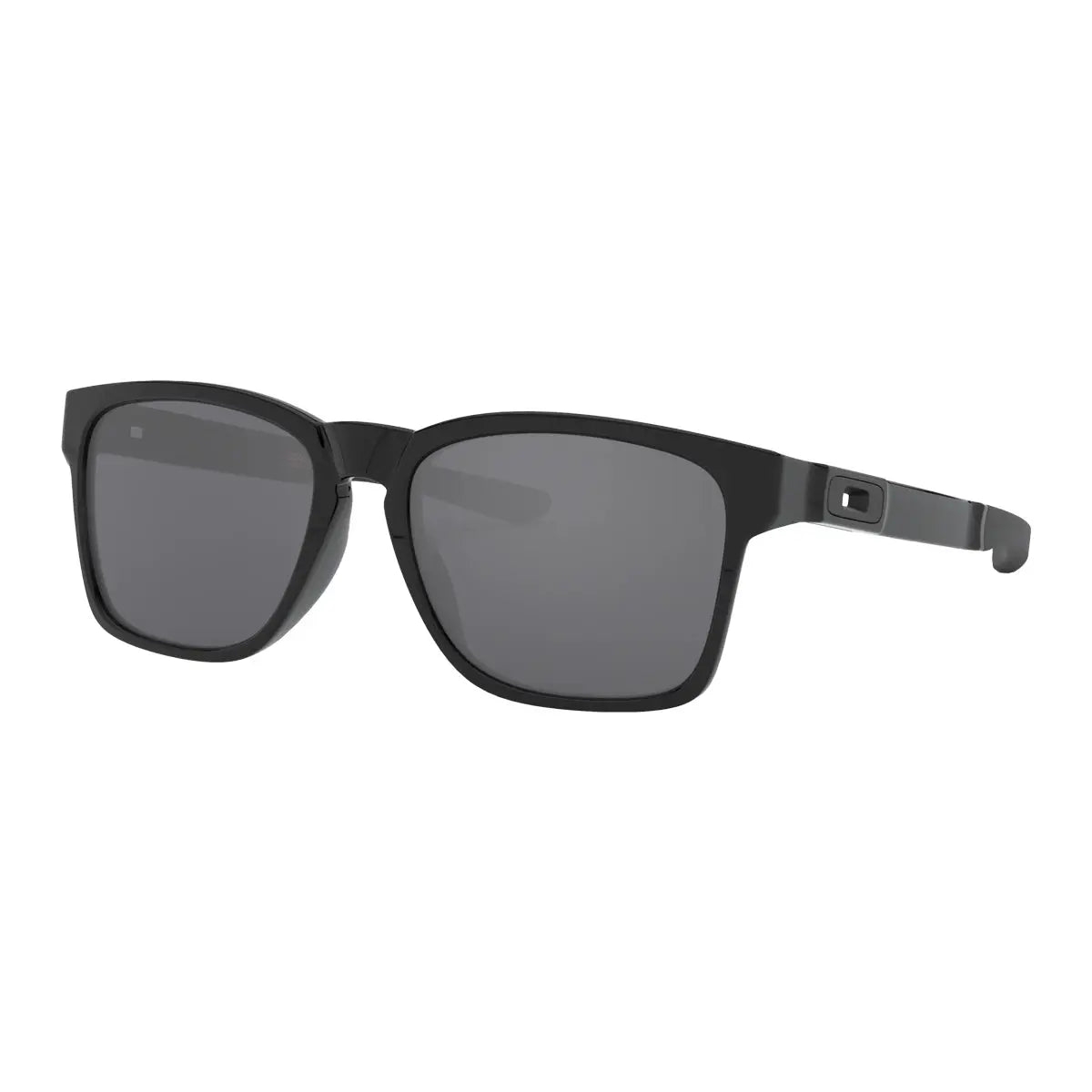 Oakley Men's Sunglasses feature a sleek design with a black frame and dark, square lenses. The arms include a subtle Oakley logo for branding.