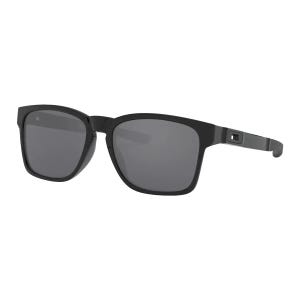 Oakley Men's Sunglasses feature a sleek design with a black frame and dark, square lenses. The arms include a subtle Oakley logo for branding.