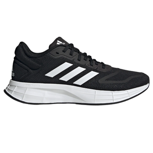 Black Adidas running shoe with white stripes and a thick white sole, featuring \“LIGHTMOTION\“ text on the midsole.
