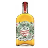 King's Creek Black Label Tennessee Whiskey Cider, small batch, handcrafted with a 30 proof alcohol content, featuring a seasonal cider flavor and decorative pine and berry label.