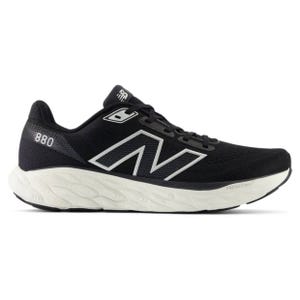 Black New Balance Fresh Foam 880 running shoe with a white midsole and outsole, featuring the \“N\“ logo and \“880\“ on the side.