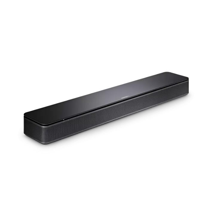 A sleek, black soundbar designed for enhancing audio experience.