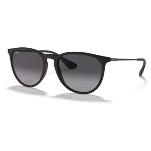 Black, full-rimmed sunglasses with dark tinted lenses.