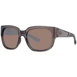 Rectangular sunglasses with thick, translucent gray frames and brown lenses.