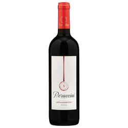 Peraccini Appassimento Rosso wine bottle with a red cap and label detailing.