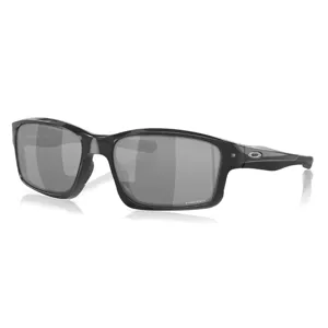 Black rectangular sunglasses with dark lenses and a small logo on the temple.