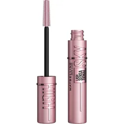 Maybelline New York Lash Sensational Sky High Mascara in a pink tube with a black brush applicator.