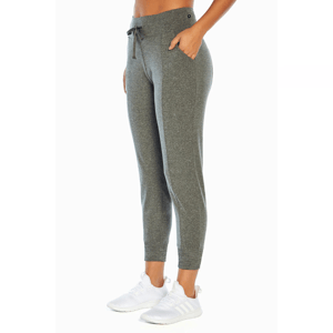 Gray Marika joggers with a drawstring waist and side pockets, paired with white sneakers.