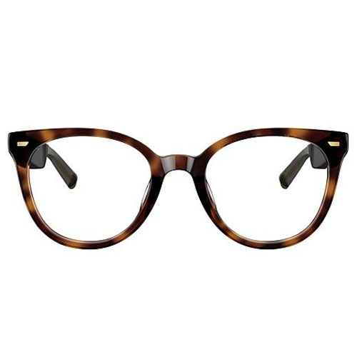 Tortoiseshell cat-eye glasses with a subtle gold accent on the corners, featuring round lenses and dark arms.