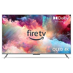 Amazon Fire TV 75\“ Omni QLED offers 4K QLED display with Dolby Vision IQ.