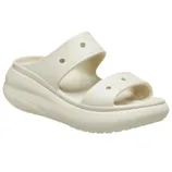 Cream-colored slide sandal with a thick, cushioned sole and two perforated straps for breathability.