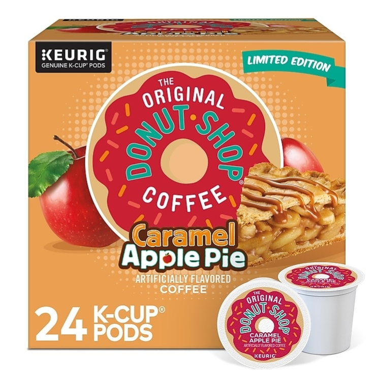 Keurig Donut Shop Coffee in Caramel Apple Pie flavor, limited edition, with 24 K-Cup pods.