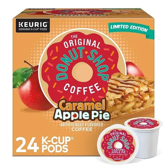 Keurig Donut Shop Coffee in Caramel Apple Pie flavor, limited edition, with 24 K-Cup pods.
